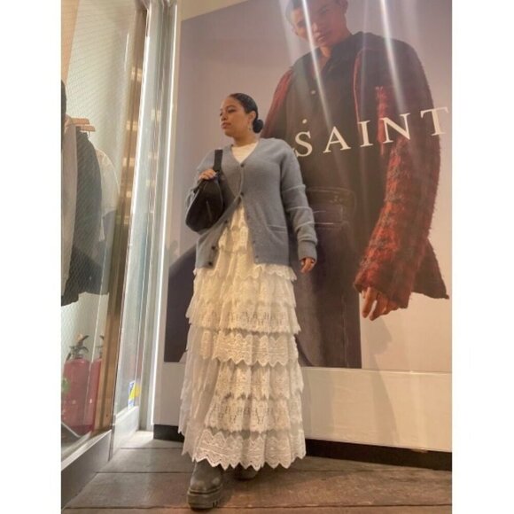 All Saints Dresses & Skirts - ALLSAINTS Lizi Tiered Lace Maxi Skirt in Chalk White Size US 6